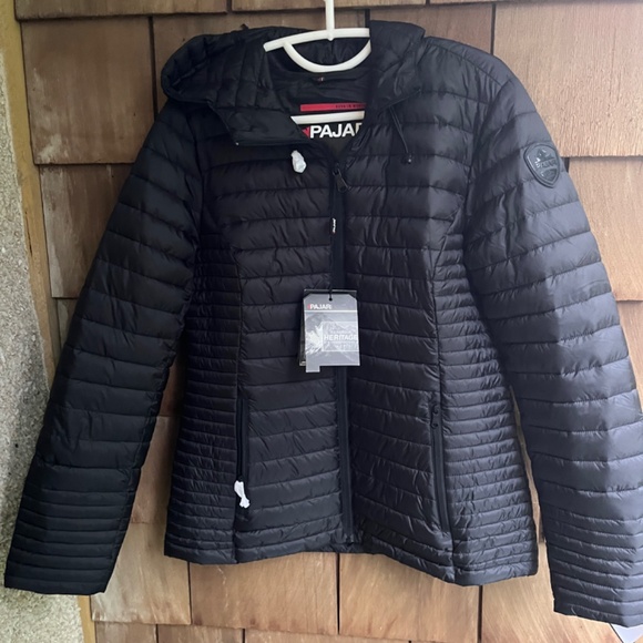 🇨🇦 Pajar ASTRAL WOMEN'S LIGHTWEIGHT PACKABLE Black Hoodie Quilted PUFFER L - Picture 7 of 12